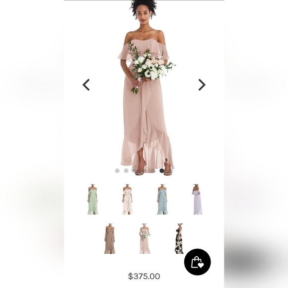 THREAD-OFF THE SHOULDER RUFFLED HIGH LOW MAXI DRESS IN DESERT ROSE - Picture 7 of 12